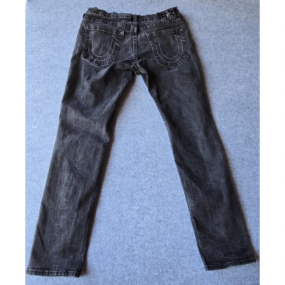 True Religion Geno Jeans Men's Dark Charcoal Wash Slim Fit 35x32